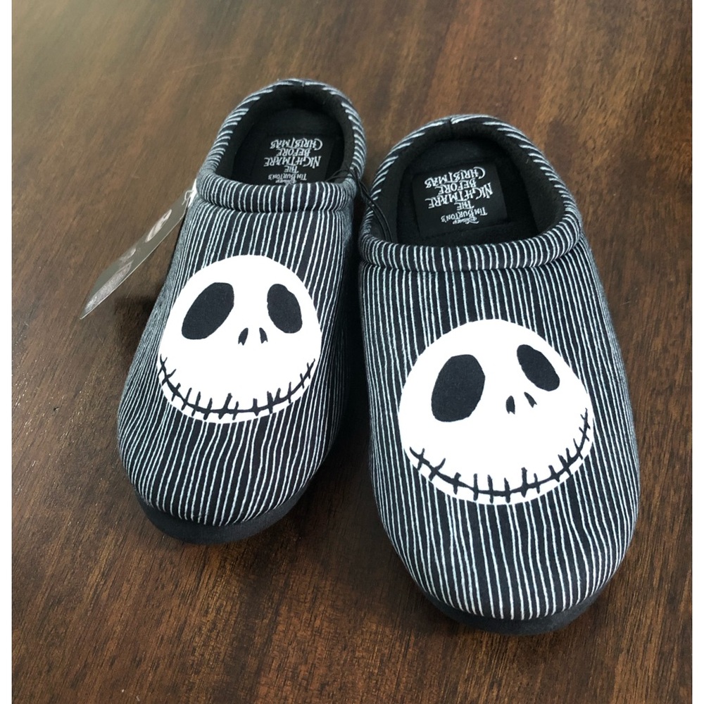 The Nightmare Before Christmas unisex slippers black stripes. 9/M